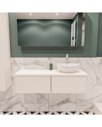 Mondiaz Lush 120 badmeubel underlayment 2 lades Barco rechts 1 kraangat