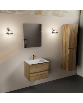 Mondiaz Aivy 60cm badmeubel Chai, wastafel Talc solid surface midden 1 kraangat