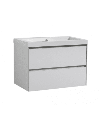 Sani DeLuxe Aktieset badmeubel PL greeploos 80 Hoogglans Wit zonder spiegel