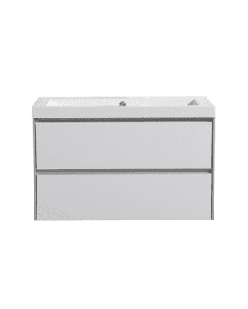 Sani DeLuxe Aktieset badmeubel PL greeploos 80 Hoogglans Wit zonder spiegel