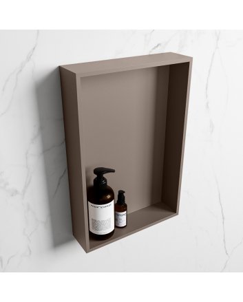 Mondiaz Easy Nis 44,5x29,5cm in solid surface kleur Smoke | Smoke. 1 vak  geschikt voor in- of opbouw