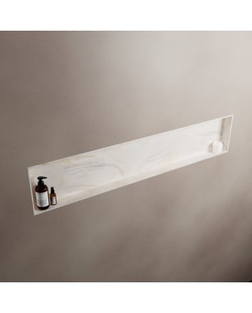 Mondiaz Easy Nis 149,5x29,5cm in solid surface kleur Ostra. 1 vak  geschikt voor in- of opbouw