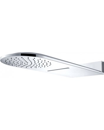 luxe wand-hoofddouche+waterval 25x60 chroom