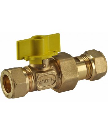 Riko gaskogelkraan 22 mm knel x 1/2" binnendraad