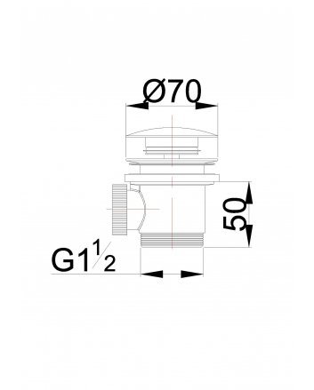 Caral clickwaste afvoerplug vrijstaand bad 1 1/2" geborsteld koper