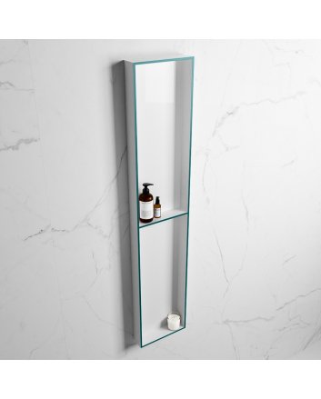 Mondiaz Easy Nis 89,5x29,5cm in solid surface kleur Smag | Talc. 2 vakken geschikt voor in- of opbouw