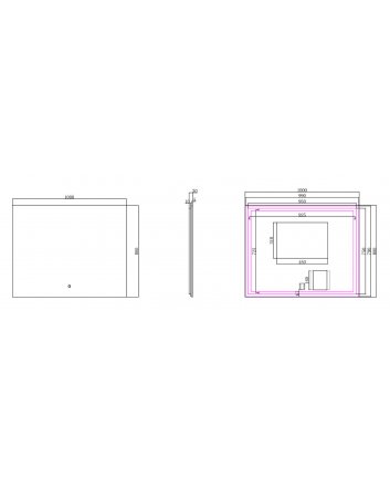 Soul spiegel rechthoek met LED, dimbaar en spiegelverwarming 100 x 80 cm