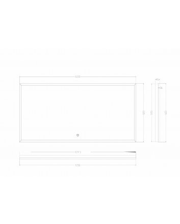 Avi spiegel rechthoek met LED, dimbaar en spiegelverwarming 120 x 60 cm mat zwart