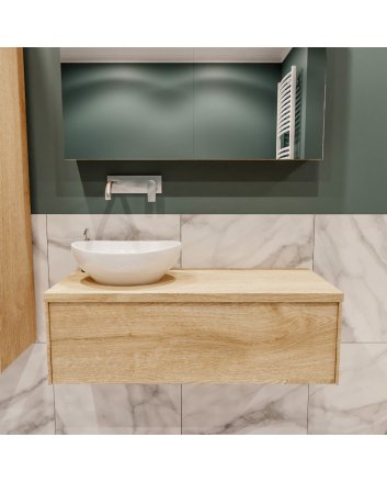 Mondiaz Lush 100 badmeubel washed oak 1 lades Barco links geen kraangat