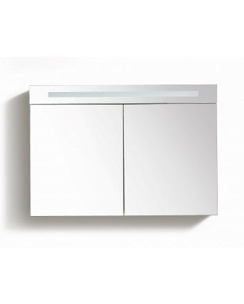 Sani DeLuxe Spiegelkast met LED verlichting incl. opbouw stopcontact schakelaar 80 Hoogglans Wit