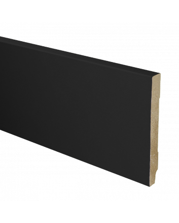 MDF plint recht 120x15 zwart gefolied | 2.4 meter
