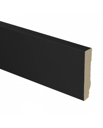 MDF plint recht 70x15 zwart gefolied | 2.4 meter