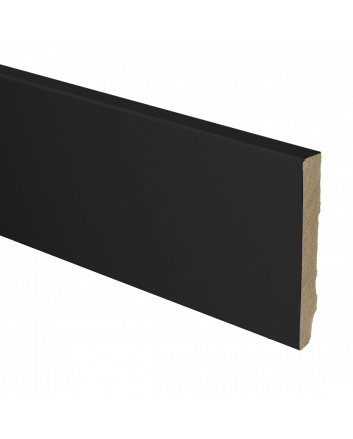 MDF plint recht 90x12 zwart gefolied | 2.4 meter