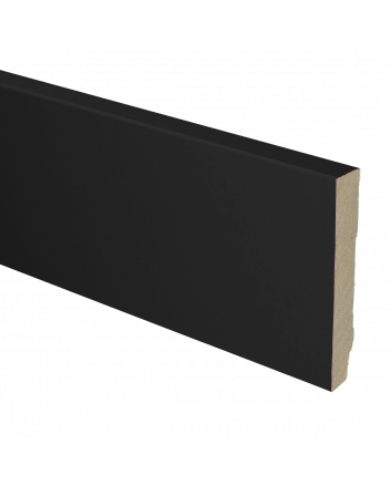 MDF plint recht 90x15 zwart gefolied | 2.4 meter