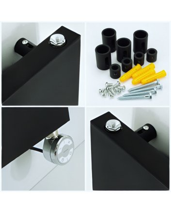 600x1600 - 700 Watt | Handdoekradiator Vlak Mat Zwart Elektrisch