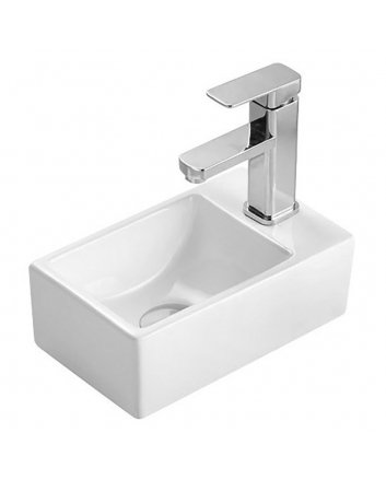 Eco Elegance Keramische Wastafel Met Kraangat Rechts (30,5X19X10,5cm)