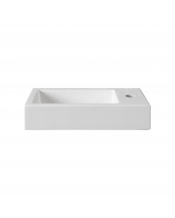 Eco Elegance Wastafel Met Kraangat Links-Rechts (46x28,5cm) - Glanzend Wit
