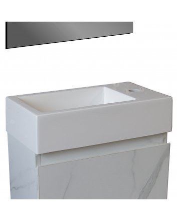 Eco Elegance Wastafel Met Kraangat Links-Rechts (46x28,5cm) - Glanzend Wit