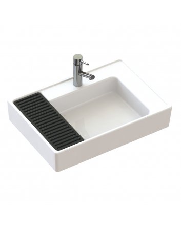 Hugo & Müeller Arya Keramische Wastafel Met Rek (68cm) - Wit