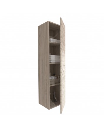 Hugo & Müeller Elite Kolomkast Met Horizontaal Reliëf (135cm) - Licht Hout