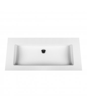 Eco Elegance Solid Surface Wastafel Zonder Kraangat (100cm) - Wit