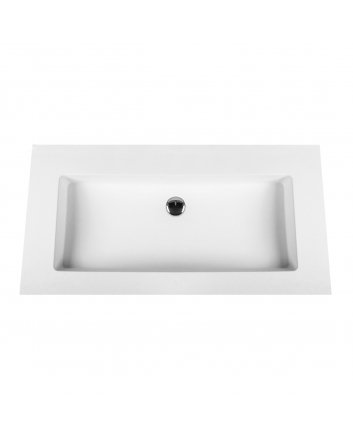 Eco Elegance Solid Surface Wastafel Zonder Kraangat (80cm) - Wit
