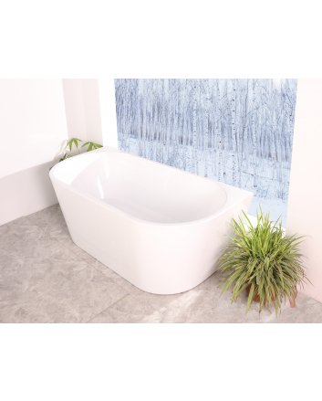 Eco Elegance Halfvrijstaand Bad Acryl Wit 170x80x60cm