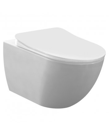 Hugo & Müeller Rimoff Ophang Wc Met Rvs Sproeier (Bidet), Mat Wit