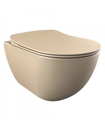 Hugo & Müeller Rimoff Ophang Wc Zonder Sproeier (Bidet), Mat Cappucino