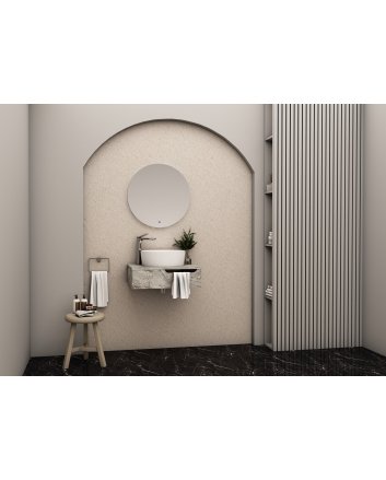 Eco Elegance Felix Onderkast Met Handdoekuitsparing (60cm) - Grijs Marmer