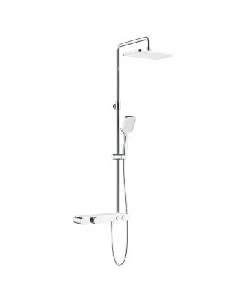 Eco Elegance Thermostatische Douchekraan Met Planchet Chroom Wit