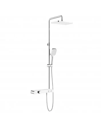 Eco Elegance Thermostatische Douchekraan Met Planchet Chroom Wit