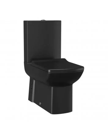 Hugo & Müeller Lara Staande Wc Onderpot, Met Sproeier (Bidet), Muur/Onder Uitgang Mat Zwart