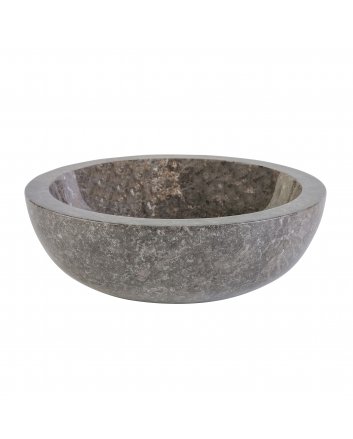 Eco Elegance Volledig Gepolijste Waskom Van Steen - Grijs Marmer 35x12cm