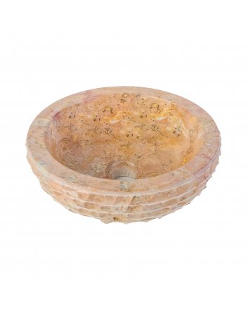 Eco Elegance Marmeren Alur Waskom Met Gepolijste Binnenzijde - Sunset 35x15cm