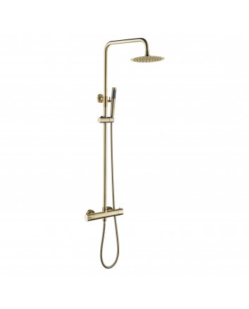 Eco Elegance Thermostatische Douchekolom Optima Rondo Geborsteld Goud