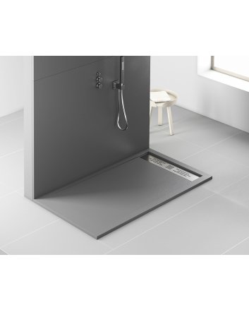 Hugo & Müeller Veroni Elite Flat Composietsteen Douchebak Grijs 120x80x3cm