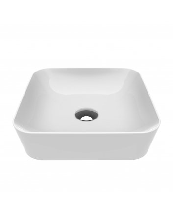 Hugo & Müeller Ultra Keramische Opbouw Wastafel Vierkant (40cm) - Wit