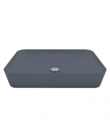 Hugo & Müeller Ultra Keramische Opbouw Wastafel (60x40cm) - Mat Basalt