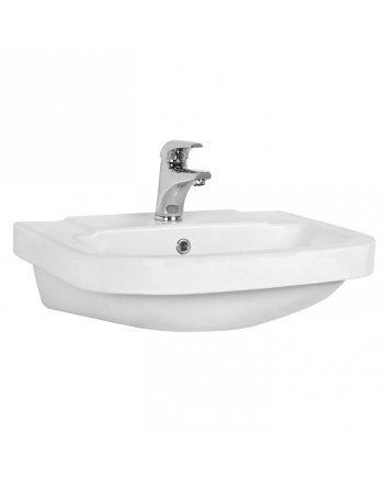 Eco Elegance Keramische Wastafel Met Kraangat (56x45cm) - Wit