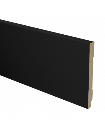 MDF plint recht 120x12 zwart gefolied | 2.4 meter