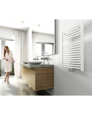 500x1200 - 673 Watt | Handdoekradiator Wit Zij- & Middenaansluiting