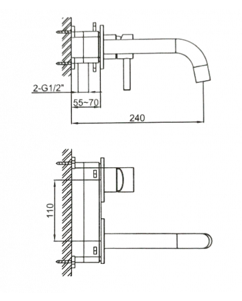 Sani DeLuxe Wastafelmengkraan inbouw met box rond Chroom