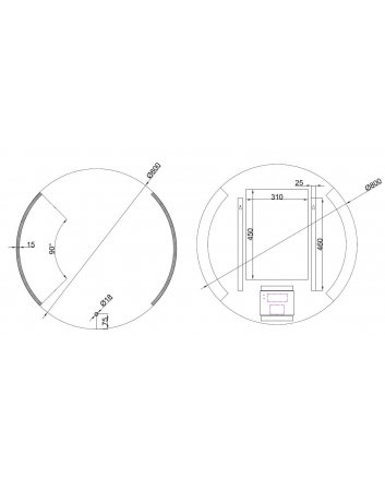 Round spiegel rond met LED, dimbaar en spiegelverwarming 80 cm