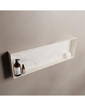 Mondiaz Easy Nis 89,5x29,5cm in solid surface kleur Ostra. 1 vak  geschikt voor in- of opbouw