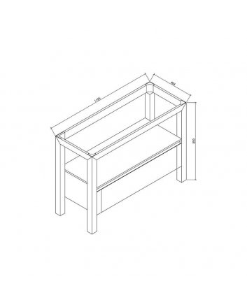 Sani DeLuxe Wood Eiken Robusta onderkast met greeplijst in korpus kleur 120