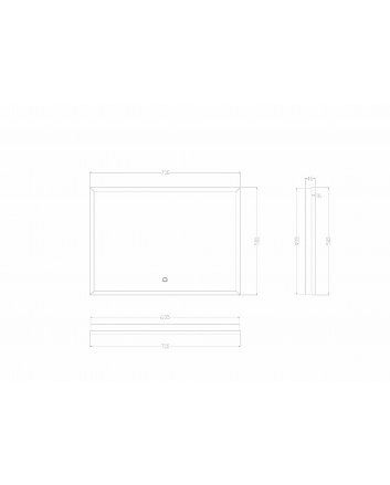 Avi spiegel rechthoek met LED, dimbaar en spiegelverwarming 70 x 50 cm mat zwart