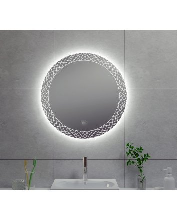 Deco spiegel rond met LED, dimbaar 60 cm
