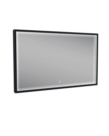 Avi spiegel rechthoek met LED, dimbaar en spiegelverwarming 100 x 60 cm mat zwart