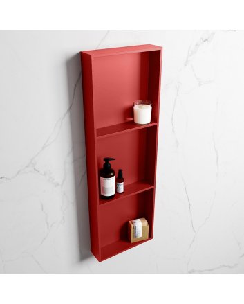 Mondiaz Easy Nis 89,5x29,5cm in solid surface kleur Fire | Fire. 3 vakken  geschikt voor in- of opbouw